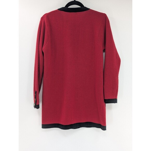 Sutton Studio Cashmere Red Gold Buttons Hong Kong Cardigan Sweater Size Large - Picture 8 of 8